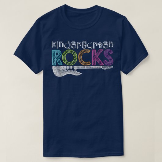 Kindergarten lopen met gitaar terug naar school t-shirt (Design voorkant)