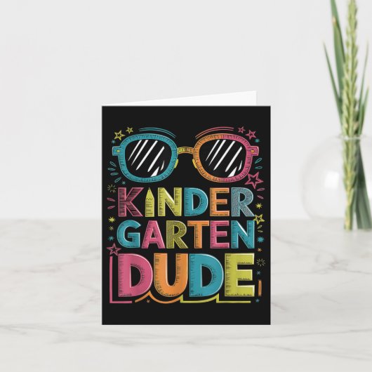 Kindergarten Man Funny First Day Terug naar school Kaart (Voorkant)