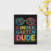 Kindergarten Man Funny First Day Terug naar school Kaart (Gele Bloem)
