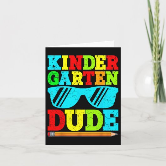 Kindergarten Man Funny First Day Terug naar school Kaart (Voorkant)