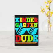 Kindergarten Man Funny First Day Terug naar school Kaart (Gele Bloem)
