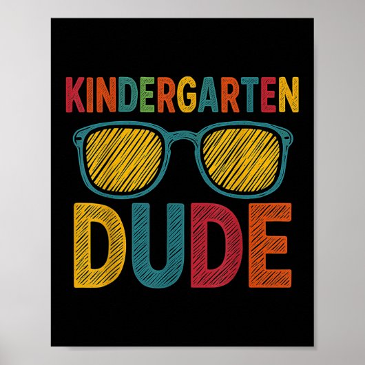 Kindergarten Man Funny First Day Terug naar school Poster (Voorkant)