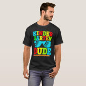Kindergarten Man Funny Pencil First Day School Bl T-shirt (Voorkant volledig)