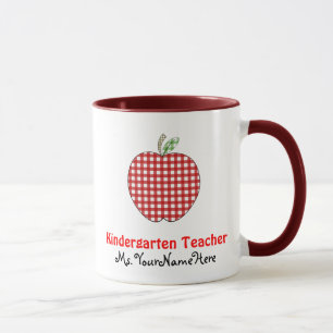 Kindergarten Mok leraar — Red Gingham Apple
