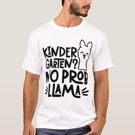 Kindergarten No Prob Llama T-shirt (Voorkant)