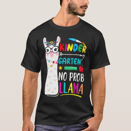 Kindergarten No Prob Llama Teacher Back To School T-shirt (Voorkant)