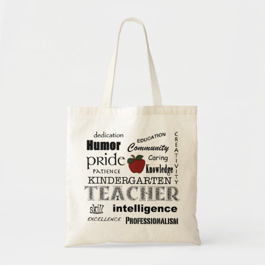Kindergarten Onderwijser Pride-Attributes+Red Appl Tote Bag (Voorkant)