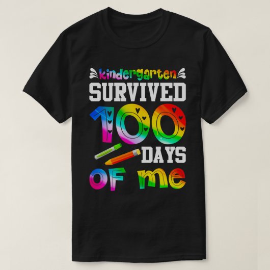Kindergarten overleden 100 dagen van ME100 dagen v T-shirt (Design voorkant)