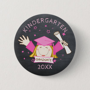 Kindergarten Pre-School Custom Girl Afstuderen Ronde Button 5,7 Cm