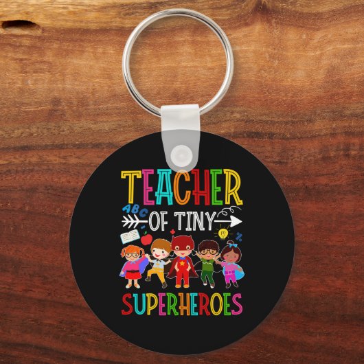 Kindergarten Prek Leraar Kleine Superhelden Terug Sleutelhanger (Achterkant)