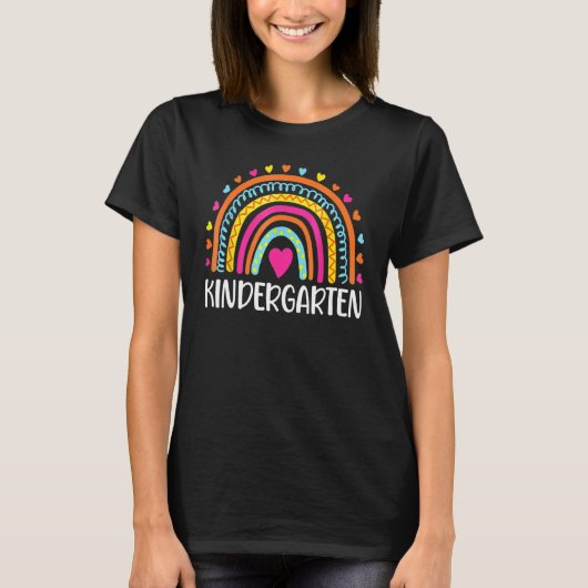 Kindergarten Rainbow Leopard Student Teacher Team T-shirt (Voorkant)