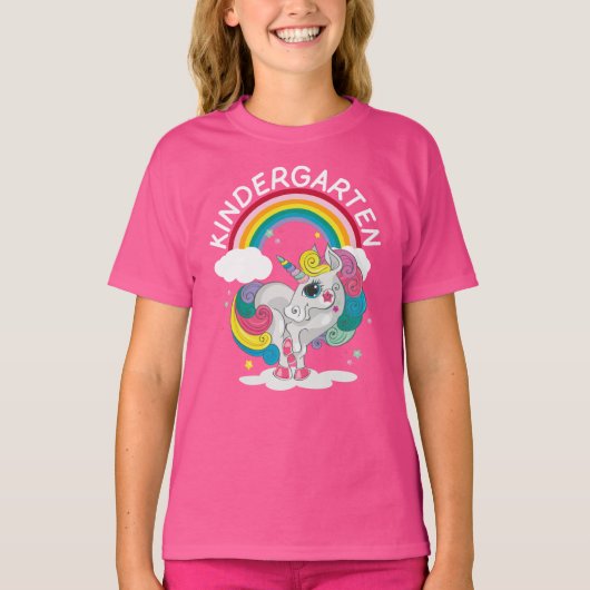 Kindergarten Rainbow Unicorn T-shirt (Voorkant)