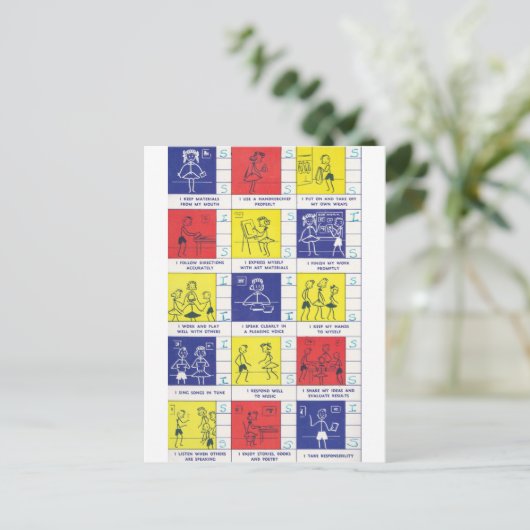 Kindergarten-rapportkaart Briefkaart (Staand voorkant)