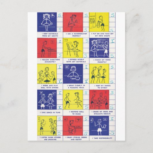 Kindergarten-rapportkaart Briefkaart (Voorkant)