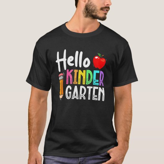Kindergarten Retro teacher Welcome Back To School T-shirt (Voorkant)