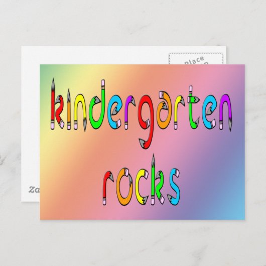 Kindergarten Rocks - Briefkaarten voor potlood (Voorkant / Achterkant)