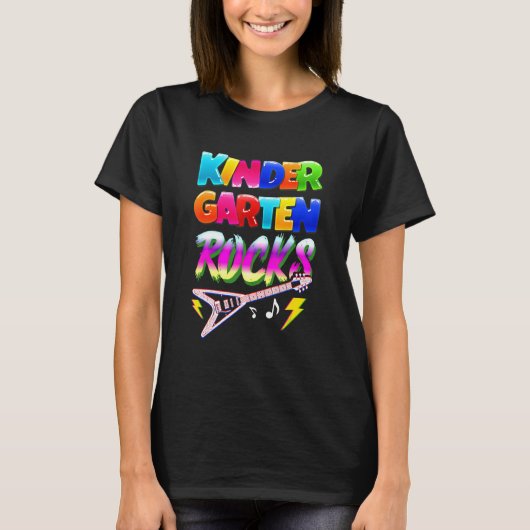 Kindergarten Rocks Preschoolaar Terug naar schoolb T-shirt (Voorkant)