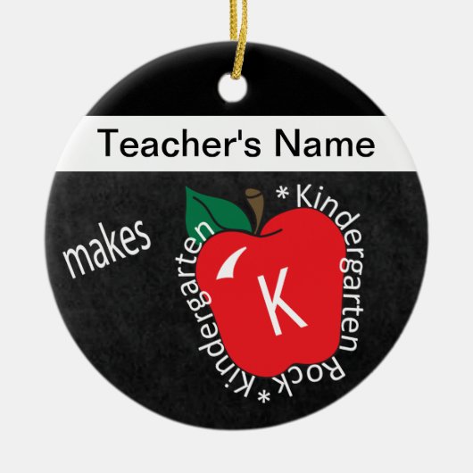 Kindergarten Rocks | Schoolleraar | Chalkboard Keramisch Ornament (Voorkant)