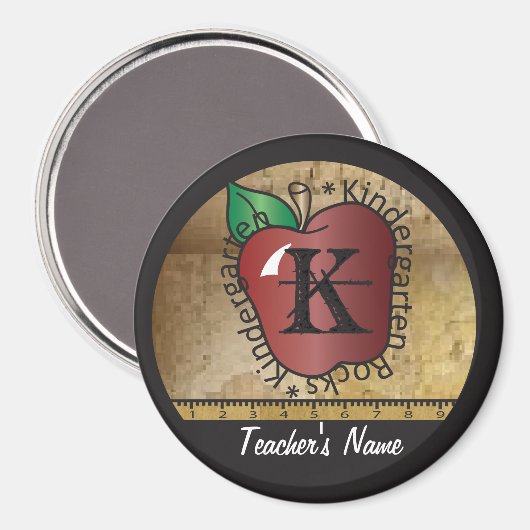 Kindergarten Rocks  stijl | Leraar Magneet (Voorkant / Achterkant)