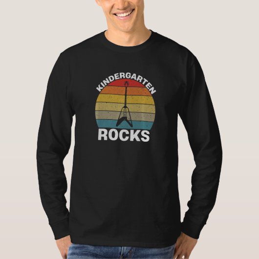 Kindergarten Rocks With Guitar Back To School Boys T-shirt (Voorkant)