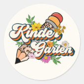 Kindergarten Ronde Sticker (Voorkant)