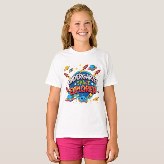 Kindergarten Space Explorer T-shirt (Voorkant volledig)