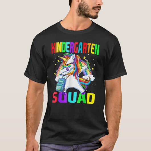 Kindergarten Squad Dabbing Unicorn Back To School  T-shirt (Voorkant)