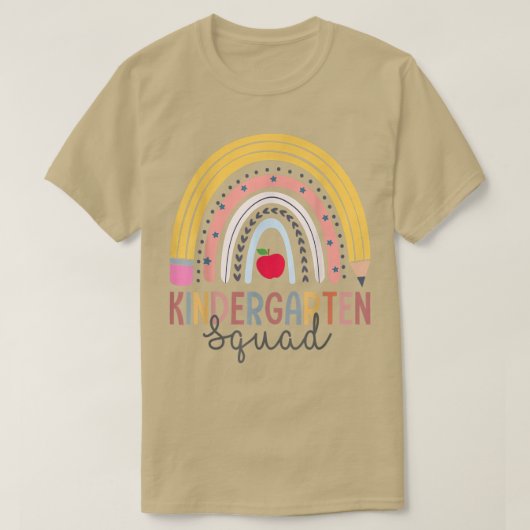 Kindergarten Squad Funny Boho Rainbow Teacher Stud T-shirt (Design voorkant)