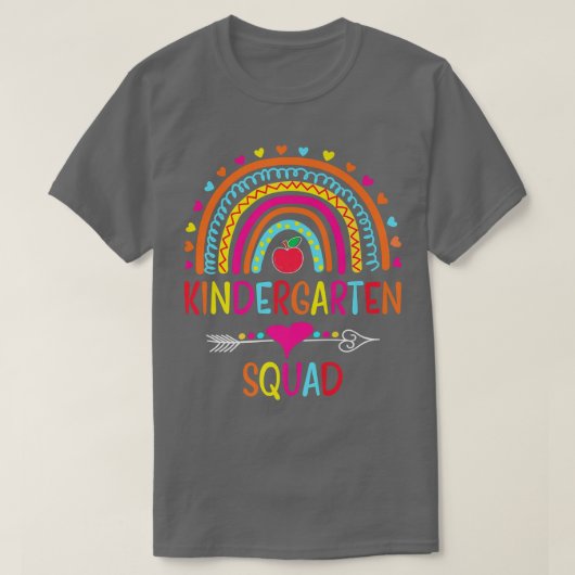 Kindergarten Squad Teacher Student Rainbow Last Da T-shirt (Design voorkant)