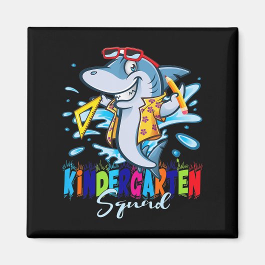 Kindergarten Squad Terug naar School Fun Shark voo Magneet (Voorkant)