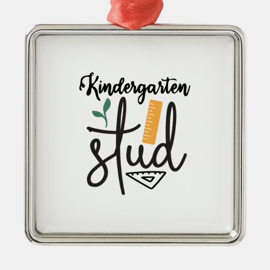 Kindergarten Stud Metalen Ornament (Voorkant)