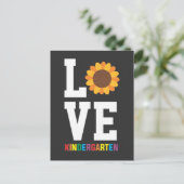 Kindergarten Sunflower Educator Pre-K leraar Briefkaart (Staand voorkant)