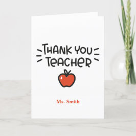 Kindergarten Teacher Appreciation Kaart met Apple