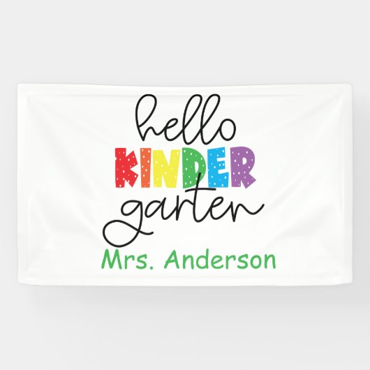 Kindergarten Teacher Banner voor de klas (Horizontaal)