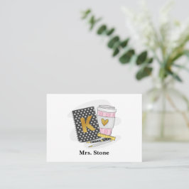 Kindergarten Teacher Black Preppy Notitieboek Coff Notitiekaartje