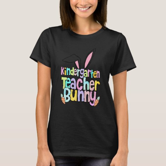 Kindergarten Teacher Bunny One Hoppy Kindergarten  T-shirt (Voorkant)