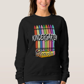 Kindergarten Teacher Colorful Crayons Pencil Trui