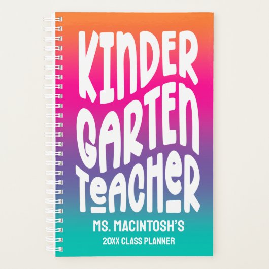 Kindergarten Teacher | Colorful Ombre Planner (Voorkant)