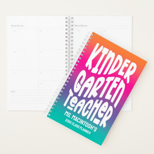 Kindergarten Teacher | Colorful Ombre Planner (Display)