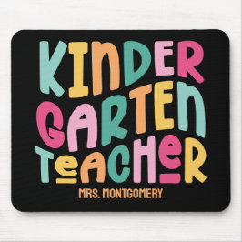 Kindergarten Teacher Colorful Text Muismat