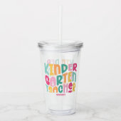 Kindergarten Teacher | Colorful Typography Acryl Drinkbeker (Voorkant)