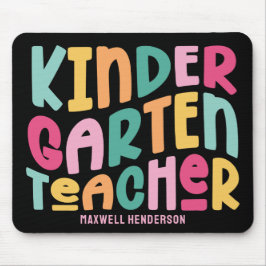 Kindergarten Teacher Colorful Typography Design Muismat