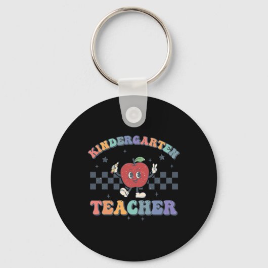 Kindergarten Teacher Groovy Ck To School Team Kg T Sleutelhanger (Voorkant)