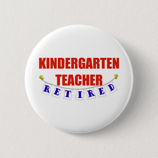 KINDERGARTEN-TEACHER IN RETIRED RONDE BUTTON 5,7 CM (Voorkant)