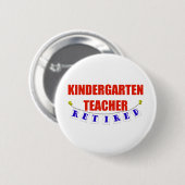 KINDERGARTEN-TEACHER IN RETIRED RONDE BUTTON 5,7 CM (Voorkant /achterkant)