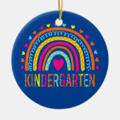 Kindergarten Teacher Leopard Rainbow Back To Keramisch Ornament (Voorkant)