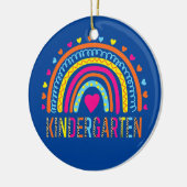 Kindergarten Teacher Leopard Rainbow Back To Keramisch Ornament (Links)