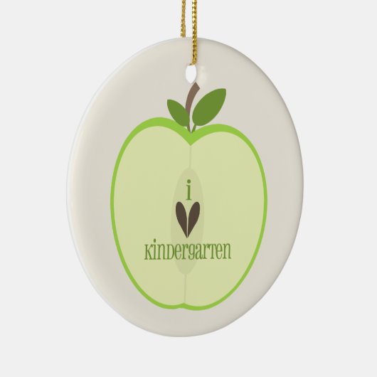 Kindergarten Teacher Ornament - Green Apple Half (Rechts)