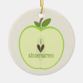 Kindergarten Teacher Ornament - Green Apple Half (Voorkant)