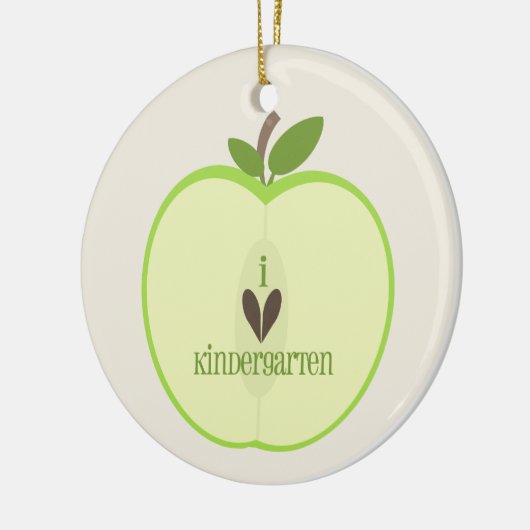 Kindergarten Teacher Ornament - Green Apple Half (Links)